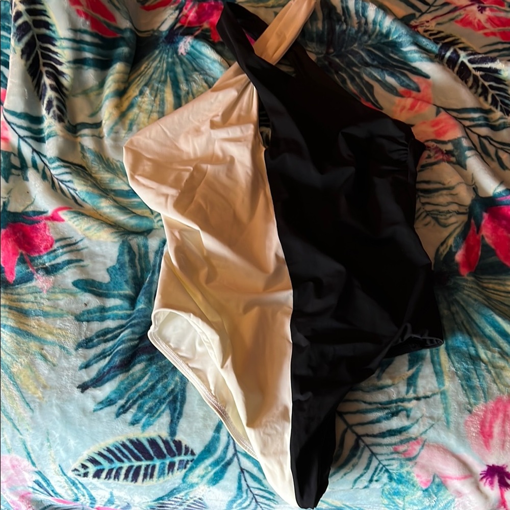 Black and White One-Piece Swimsuit